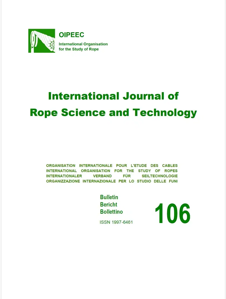 International Journal Of Rope Science And Technology Cover, Rope Technology Research Publication, Sturdy Rope Study Journal, Engineering In Rope Systems, Scientific Studies On Ropes.